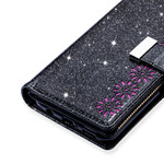 Housse Samsung Galaxy A51 Paillettes Portefeuille Zip Housse Samsung Galaxy A51 Paillettes Portefeuille Zip