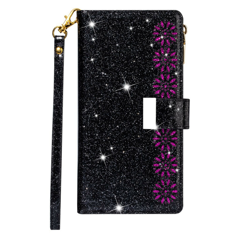 Housse Samsung Galaxy A51 Paillettes Portefeuille Zip Housse Samsung Galaxy A51 Paillettes Portefeuille Zip