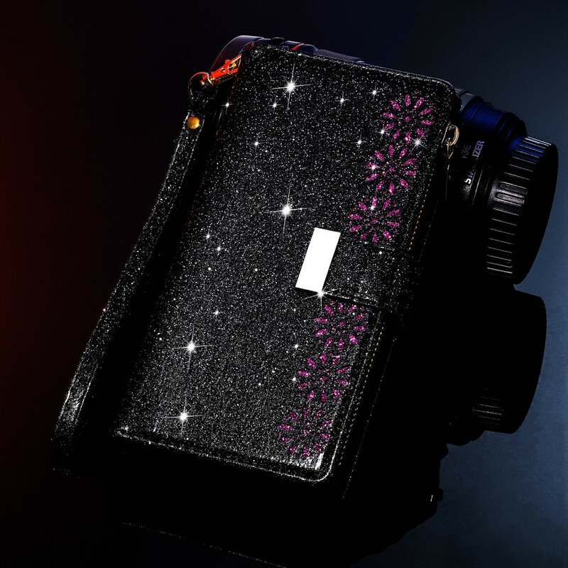 Housse Samsung Galaxy A51 Paillettes Portefeuille Zip Housse Samsung Galaxy A51 Paillettes Portefeuille Zip