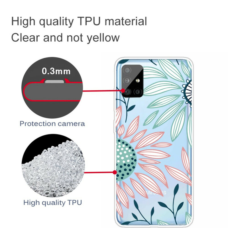 Coque Samsung Galaxy A51 Transparente Une Fleur