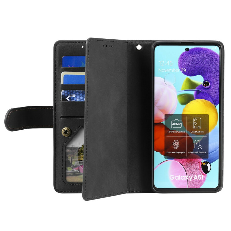 Housse Samsung Galaxy A51 Contours Renforcés Poche Zippée Housse Samsung Galaxy A51 Contours Renforcés Poche Zippée