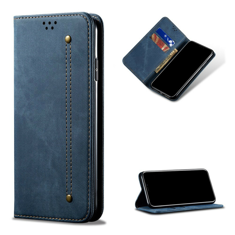 Flip Cover Realme 7i Tissu Jeans