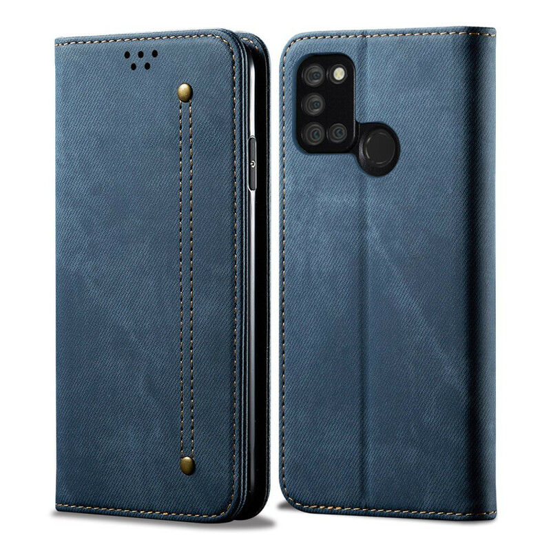 Flip Cover Realme 7i Tissu Jeans Flip Cover Realme 7i Tissu Jeans