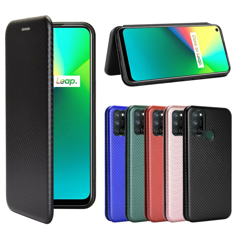 Flip Cover Realme 7i Silicone Carbone Flip Cover Realme 7i Silicone Carbone