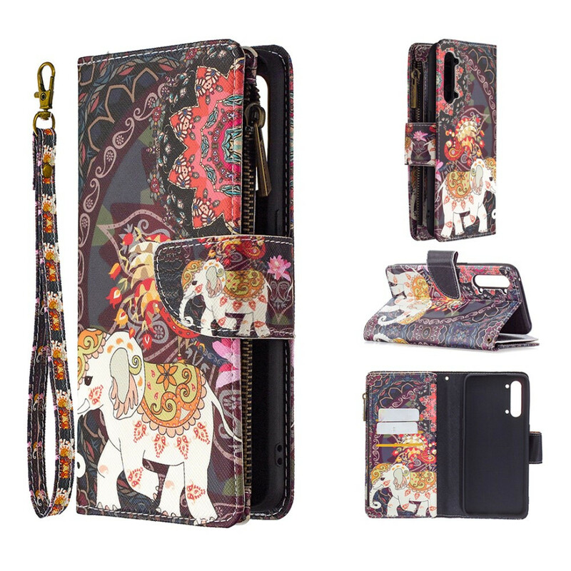 Housse Oppo Find X2 Lite Poche Zippée Éléphant Housse Oppo Find X2 Lite Poche Zippée Éléphant