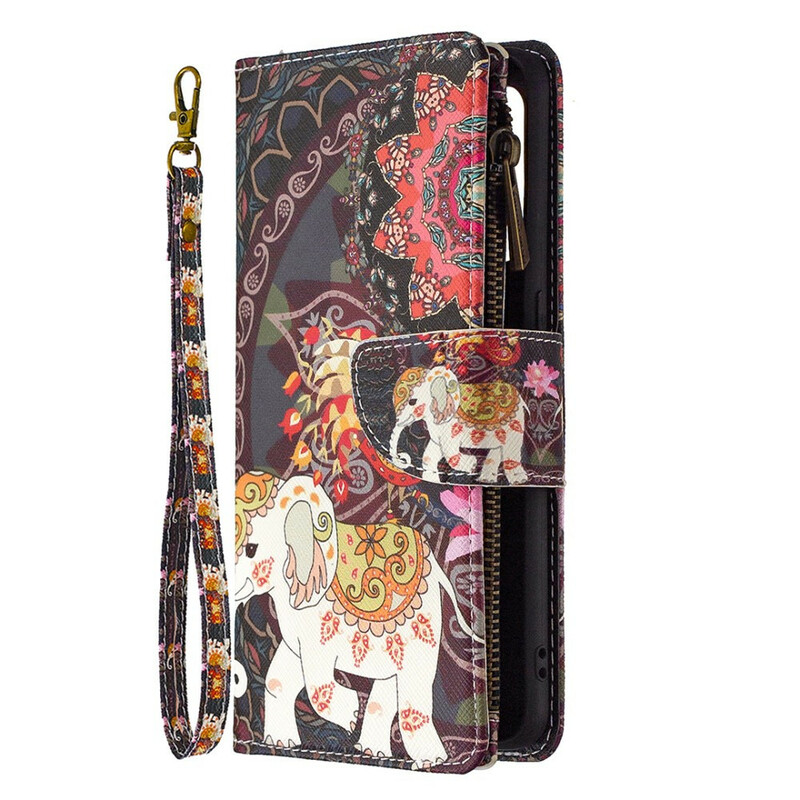 Housse Oppo Find X2 Lite Poche Zippée Éléphant Housse Oppo Find X2 Lite Poche Zippée Éléphant