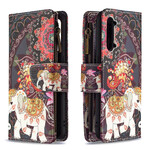Housse Oppo Find X2 Lite Poche Zippée Éléphant Housse Oppo Find X2 Lite Poche Zippée Éléphant