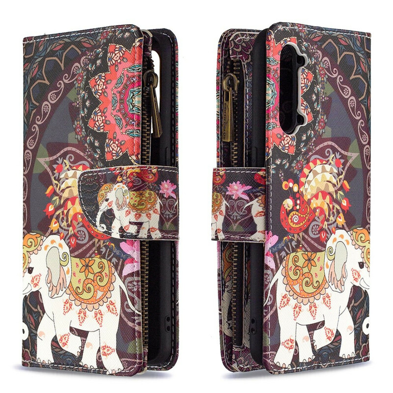 Housse Oppo Find X2 Lite Poche Zippée Éléphant Housse Oppo Find X2 Lite Poche Zippée Éléphant