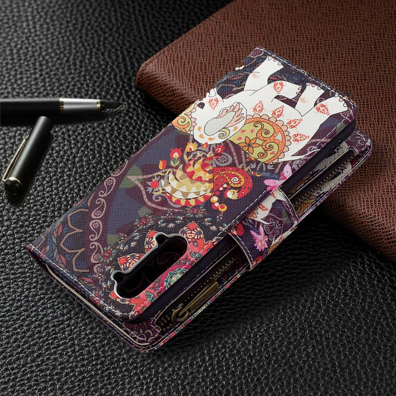 Housse Oppo Find X2 Lite Poche Zippée Éléphant Housse Oppo Find X2 Lite Poche Zippée Éléphant