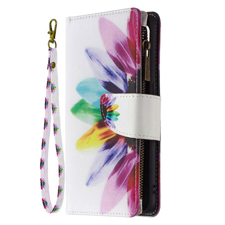 Housse Oppo Find X2 Lite Poche Zippée Fleur
