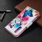 Housse Oppo Find X2 Neo Papillons et Fleurs Peints Housse Oppo Find X2 Neo Papillons et Fleurs Peints