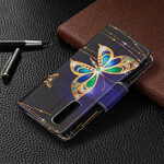 Housse Oppo Find X2 Neo Poche Zippée Papillon Royal Housse Oppo Find X2 Neo Poche Zippée Papillon Royal
