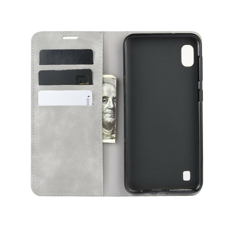 Flip Cover Samsung Galaxy A10 Effet Cuir Vintage Stylisé Flip Cover Samsung Galaxy A10 Effet Cuir Vintage Stylisé