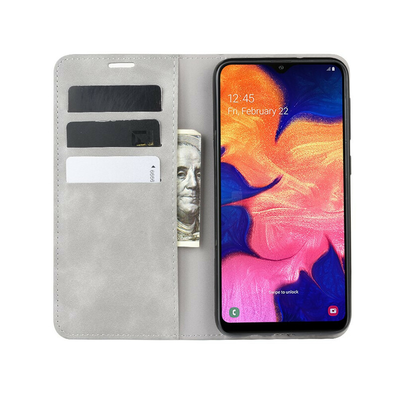 Flip Cover Samsung Galaxy A10 Effet Cuir Vintage Stylisé Flip Cover Samsung Galaxy A10 Effet Cuir Vintage Stylisé