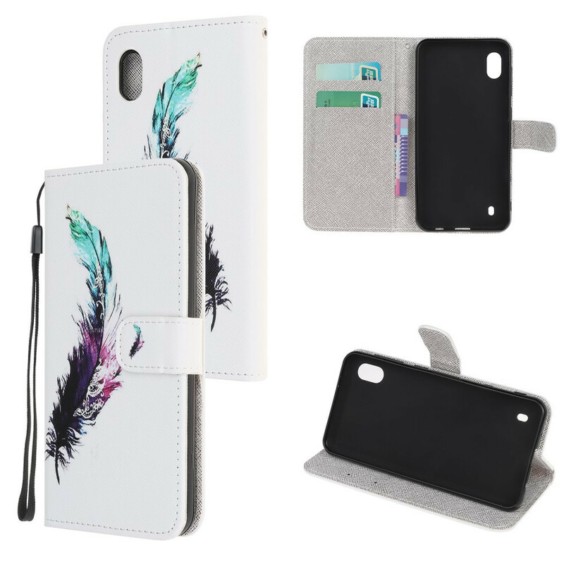 Housse Samsung Galaxy A10 Plume à Lanière Housse Samsung Galaxy A10 Plume à Lanière