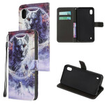 Housse Samsung Galaxy A10 Loup en Hiver avec Lanière Housse Samsung Galaxy A10 Loup en Hiver avec Lanière