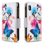 Housse Samsung Galaxy A10 Poche Zippée Papillons Housse Samsung Galaxy A10 Poche Zippée Papillons
