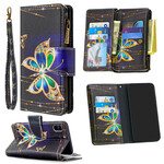 Housse Samsung Galaxy A10 Poche Zippée Papillon Royal