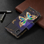 Housse Samsung Galaxy A10 Poche Zippée Papillon Royal Housse Samsung Galaxy A10 Poche Zippée Papillon Royal