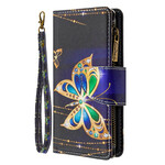 Housse Samsung Galaxy A10 Poche Zippée Papillon Royal Housse Samsung Galaxy A10 Poche Zippée Papillon Royal