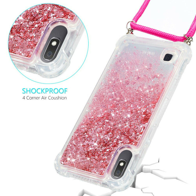 Coque Samsung Galaxy A10 Paillettes avec Cordon Coque Samsung Galaxy A10 Paillettes avec Cordon