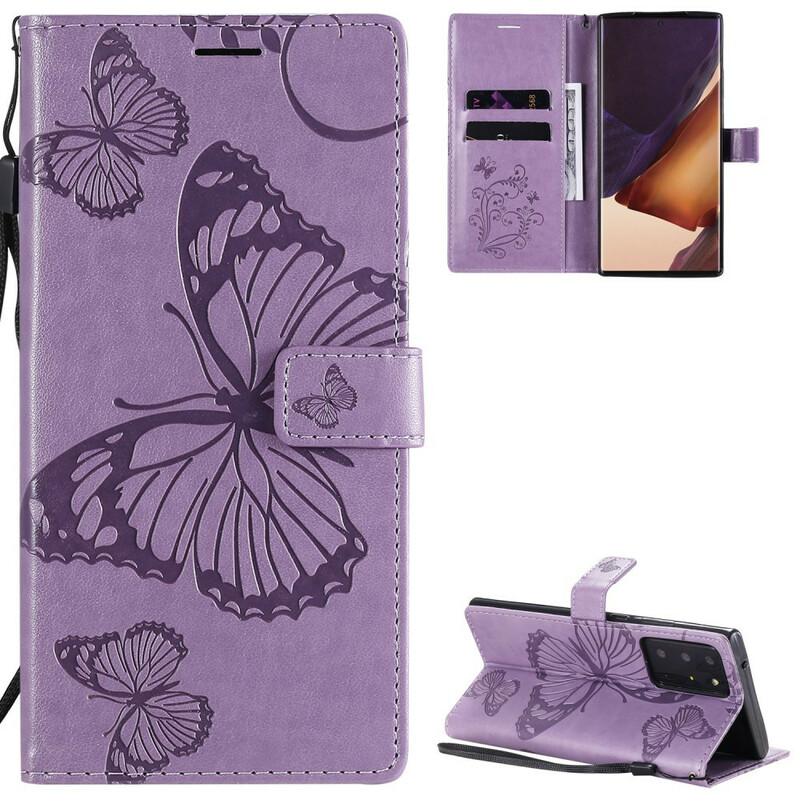 Housse Samsung Galaxy Note 20 Ultra Papillons Géants à Lanière Housse Samsung Galaxy Note 20 Ultra Papillons Géants à Lanière