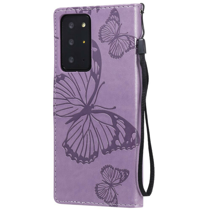 Housse Samsung Galaxy Note 20 Ultra Papillons Géants à Lanière Housse Samsung Galaxy Note 20 Ultra Papillons Géants à Lanière