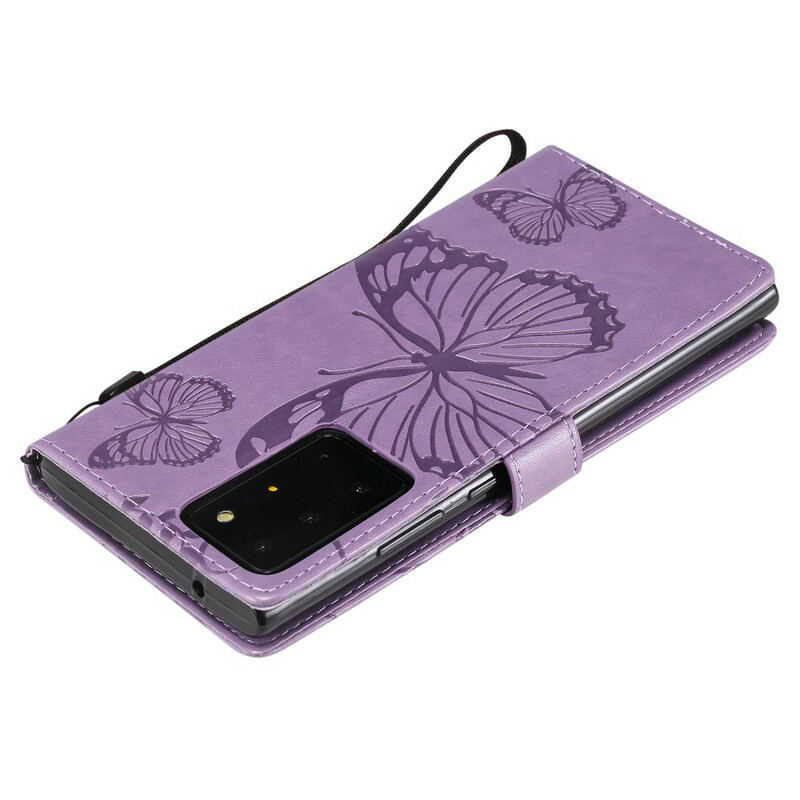 Housse Samsung Galaxy Note 20 Ultra Papillons Géants à Lanière Housse Samsung Galaxy Note 20 Ultra Papillons Géants à Lanière
