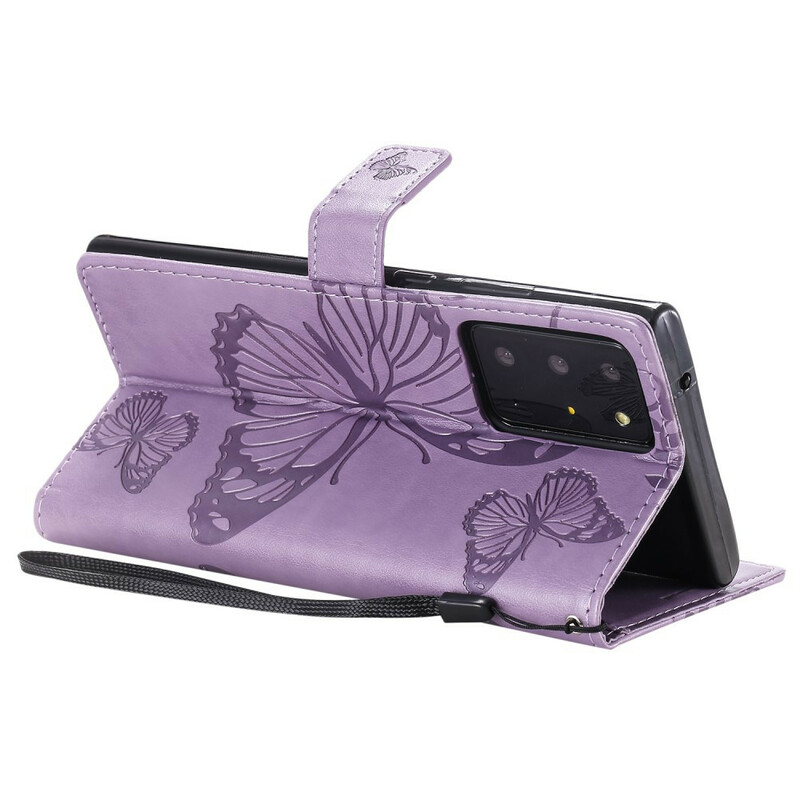 Housse Samsung Galaxy Note 20 Ultra Papillons Géants à Lanière Housse Samsung Galaxy Note 20 Ultra Papillons Géants à Lanière
