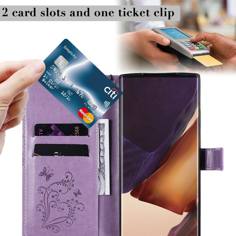 Housse Samsung Galaxy Note 20 Ultra Papillons Géants à Lanière Housse Samsung Galaxy Note 20 Ultra Papillons Géants à Lanière