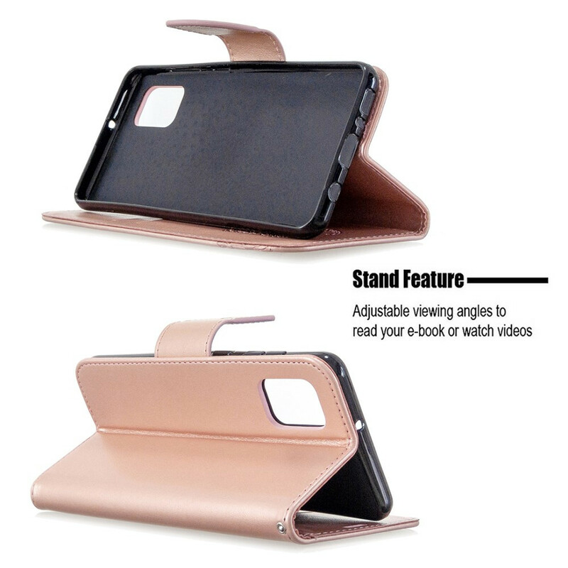 Housse Samsung Galaxy A31 Les Papillons en Vol avec Lanière