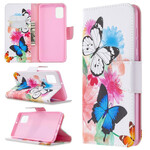 Housse Samsung Galaxy A31 Papillons et Fleurs Peints Housse Samsung Galaxy A31 Papillons et Fleurs Peints
