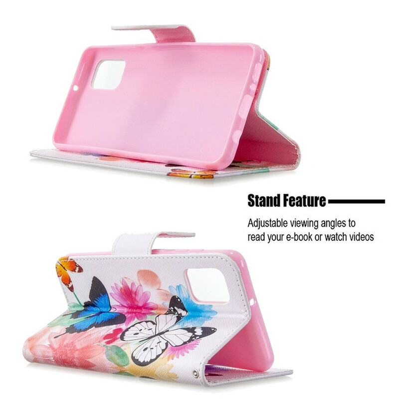 Housse Samsung Galaxy A31 Papillons et Fleurs Peints Housse Samsung Galaxy A31 Papillons et Fleurs Peints