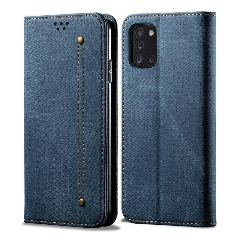 Flip Cover Samsung Galaxy A10 Tissu Jeans Flip Cover Samsung Galaxy A10 Tissu Jeans