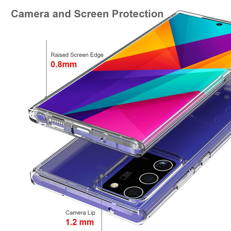 Coque Samsung Galaxy Note 20 Ultra Acrylique Rebords Colorés Coque Samsung Galaxy Note 20 Ultra Acrylique Rebords Colorés