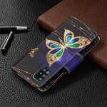 Housse Samsung Galaxy A51 Poche Zippée Papillons Housse Samsung Galaxy A51 Poche Zippée Papillons