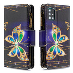 Housse Samsung Galaxy A51 Poche Zippée Papillons Housse Samsung Galaxy A51 Poche Zippée Papillons