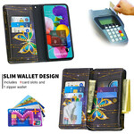 Housse Samsung Galaxy A51 Poche Zippée Papillons Housse Samsung Galaxy A51 Poche Zippée Papillons