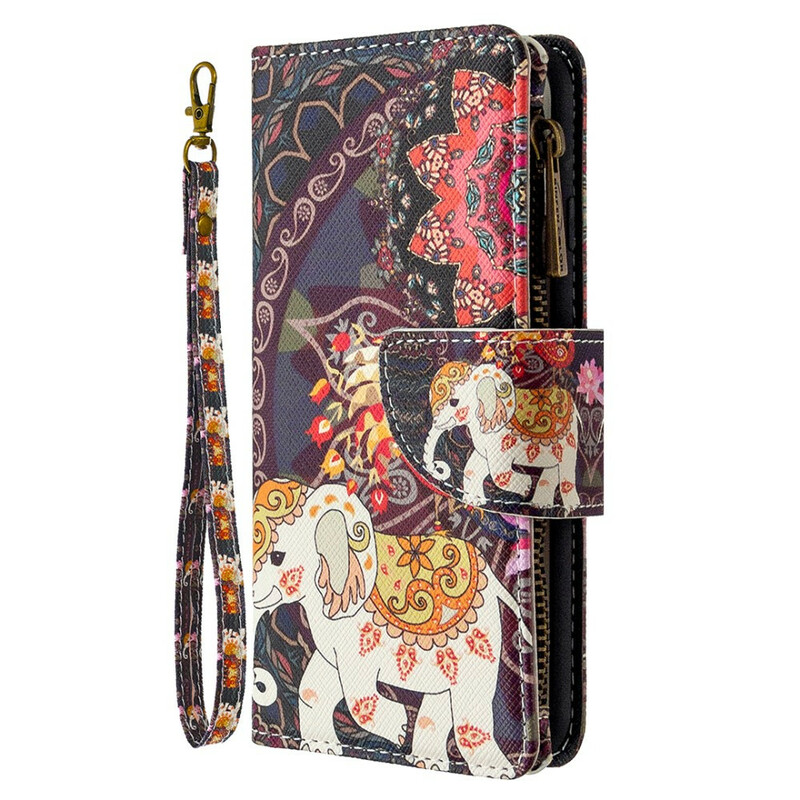 Housse Samsung Galaxy A51 Poche Zippée Éléphant Housse Samsung Galaxy A51 Poche Zippée Éléphant