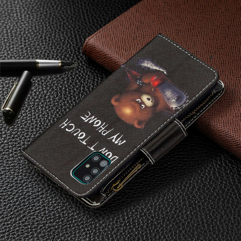 Housse Samsung Galaxy A51 Poche Zippée Ours Housse Samsung Galaxy A51 Poche Zippée Ours