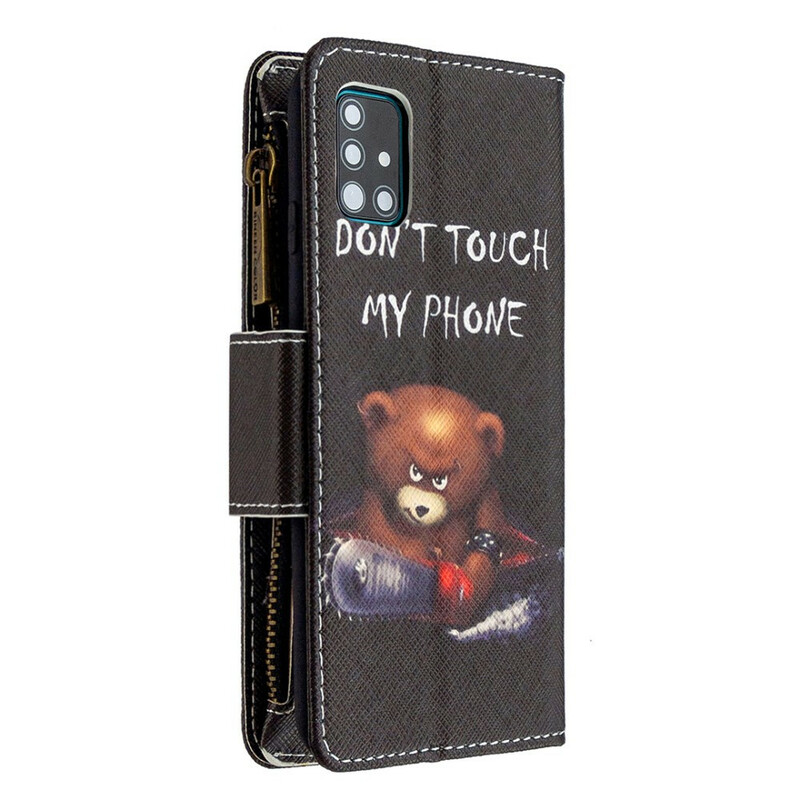 Housse Samsung Galaxy A51 Poche Zippée Ours Housse Samsung Galaxy A51 Poche Zippée Ours