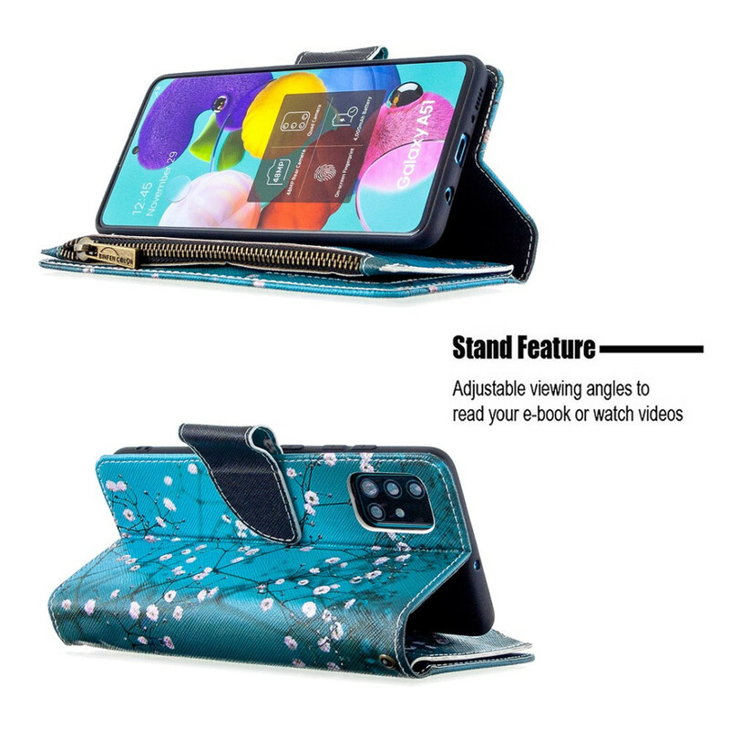 Housse Samsung Galaxy A51 Poche Zippée Arbre