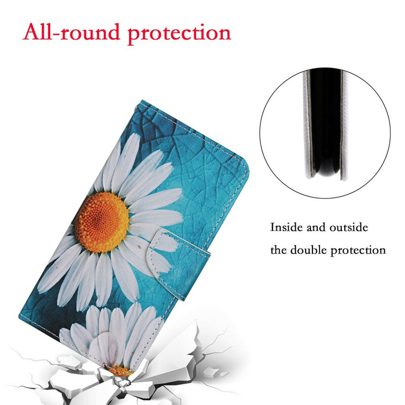 Housse Samsung Galaxy A31 Fleurs Magistrales avec Lanière Housse Samsung Galaxy A31 Fleurs Magistrales avec Lanière
