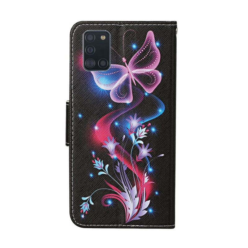 Housse Samsung Galaxy A31 Papillons et Lanière Housse Samsung Galaxy A31 Papillons et Lanière
