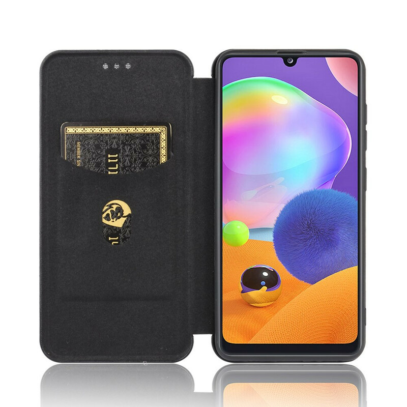 Flip Cover Samsung Galaxy A31 Fibre Carbone Flip Cover Samsung Galaxy A31 Fibre Carbone