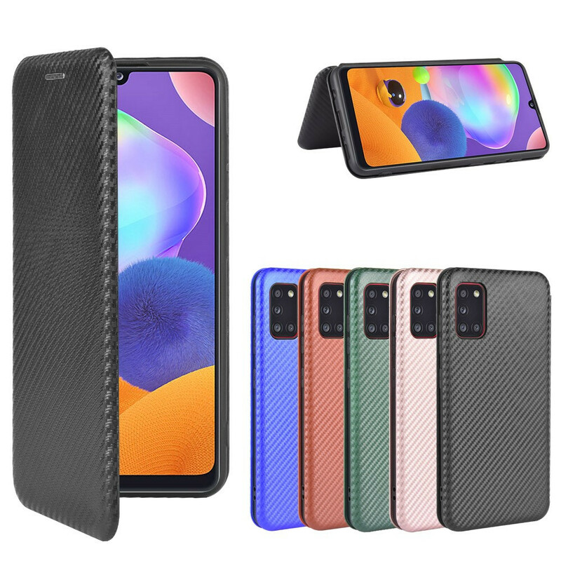 Flip Cover Samsung Galaxy A31 Fibre Carbone Flip Cover Samsung Galaxy A31 Fibre Carbone