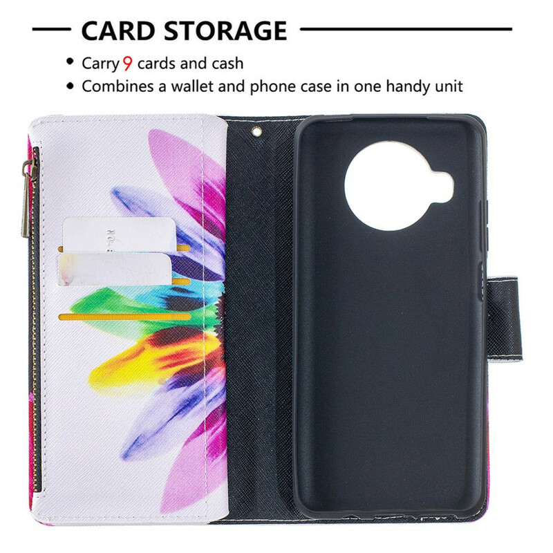 Housse Xiaomi Mi 10T Lite 5G / Redmi Note 9 Pro 5G Poche Zippée Fleur Housse Xiaomi Mi 10T Lite 5G / Redmi Note 9 Pro 5G Poche Zippée Fleur