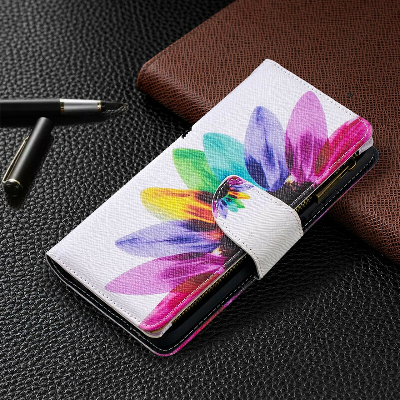 Housse Xiaomi Mi 10T Lite 5G / Redmi Note 9 Pro 5G Poche Zippée Fleur Housse Xiaomi Mi 10T Lite 5G / Redmi Note 9 Pro 5G Poche Zippée Fleur