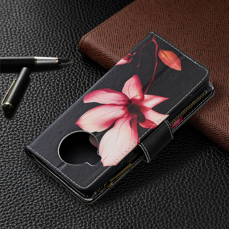 Housse Xiaomi Mi 10T Lite 5G / Redmi Note 9 Pro 5G Poche Zippée Fleur