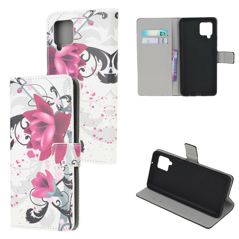 Housse Samsung Galaxy A12 Tropical Flowers Housse Samsung Galaxy A12 Tropical Flowers
